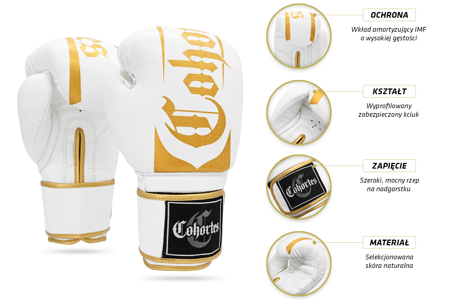 Rekawice bokserskie skorzane Cohortes Cornibus - whitegold.jpg (699 KB)